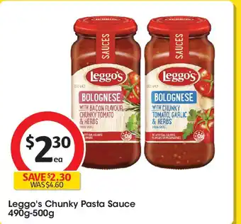 Coles Leggo's chunky pasta sauce offer