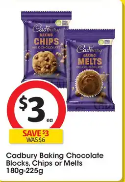 Coles Cadbury baking chocolate blocks, chips or melts offer