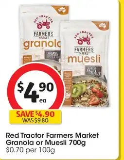 Coles Red tractor farmers market granola or muesli offer