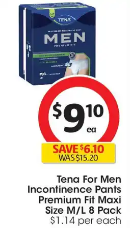 Coles Tena For Men Incontinence Pants Premium Fit offer