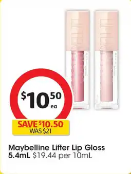 Coles Maybelline lifter lip gloss offer