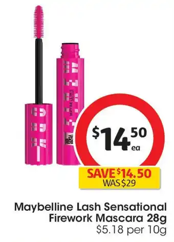 Coles Maybelline lash sensational firework mascara offer