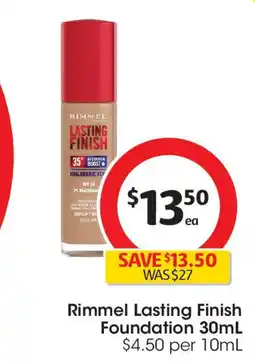 Coles Rimmel lasting finish foundation offer