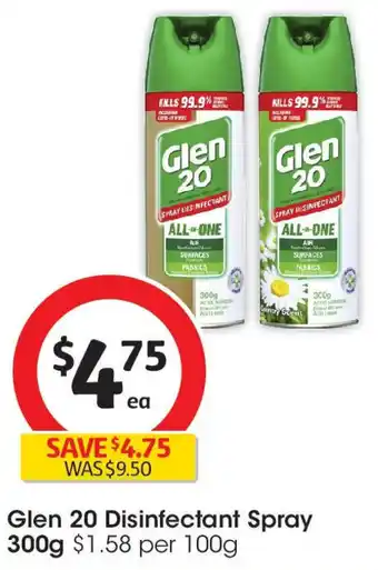 Coles Glen 20 disinfectant spray offer