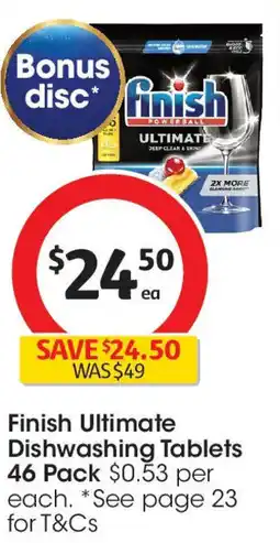 Coles Finish ultimate dishwashing tablets offer