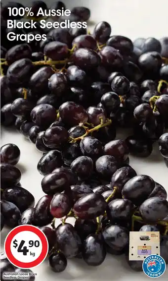 Coles Aussie black seedless grapes offer