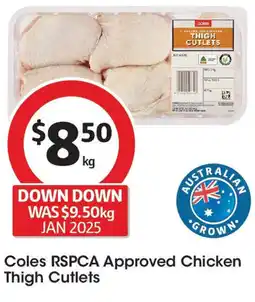 Coles Coles rspca approved chicken thigh cutlets offer