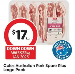 Coles Coles australian pork spare ribs large pack offer