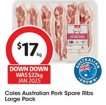 Coles Coles australian pork spare ribs large pack offer