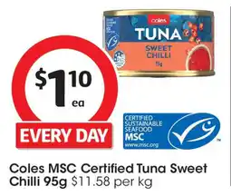 Coles Coles msc certified tuna sweet chilli offer