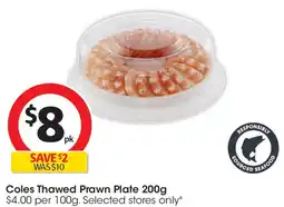 Coles Coles thawed prawn plate offer