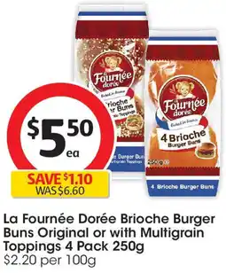 Coles La fournée dorée brioche burger buns original or with multigrain toppings offer