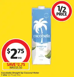 Coles Cocobella straight up coconut water offer