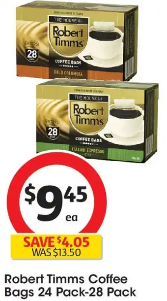 Coles Robert timms coffee bags offer