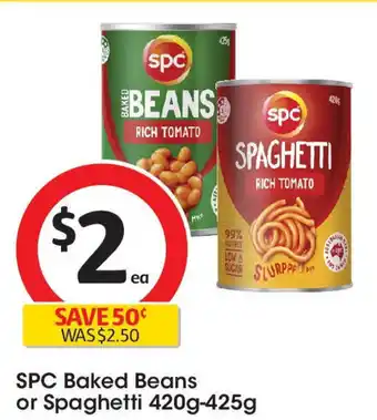 Coles Spc baked beans or spaghetti offer