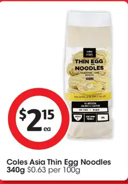 Coles Coles asia thin egg noodles offer