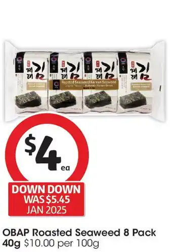 Coles Obap roasted seaweed offer