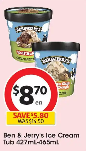 Coles Ben & jerry's ice cream tub offer