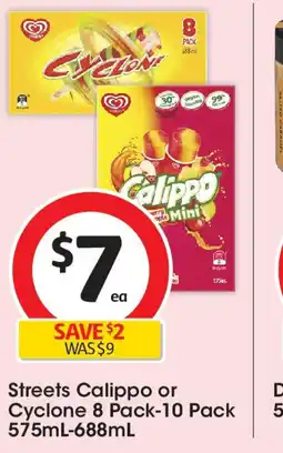 Coles Streets calippo or cyclone offer