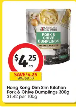 Coles Hong kong dim sim kitchen pork & chive dumplings offer