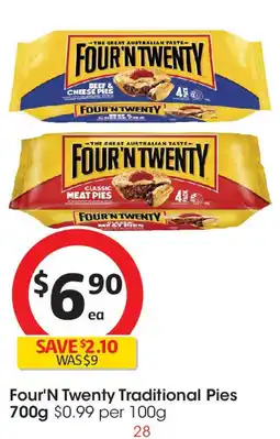 Coles Four'n twenty traditional pies offer