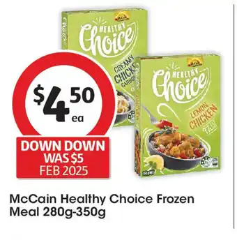 Coles Mccain healthy choice frozen meal offer