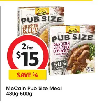 Coles Mccain pub size meal offer