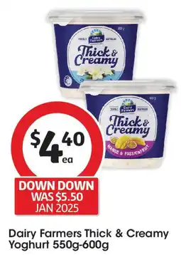 Coles Dairy farmers thick & creamy yoghurt offer