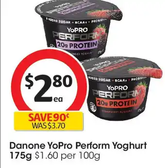 Coles Danone yopro perform yoghurt offer