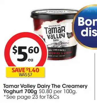 Coles Tamar Valley Dairy The Creamery Yoghurt offer