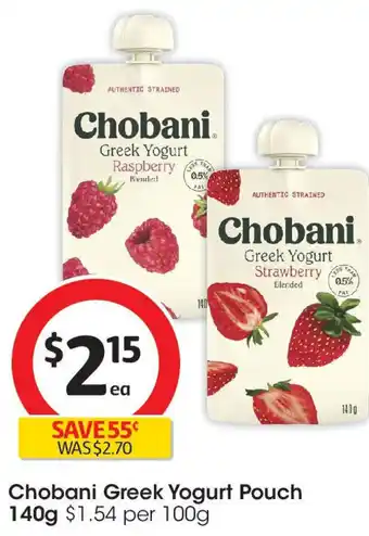 Coles Chobani greek yogurt pouch offer