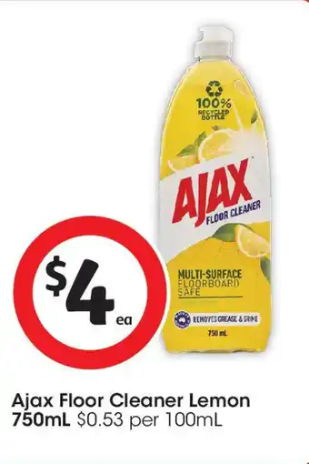 Coles Ajax Floor Cleaner Lemon offer