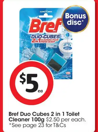 Coles Bref duo cubes 2 in 1 toilet cleaner offer