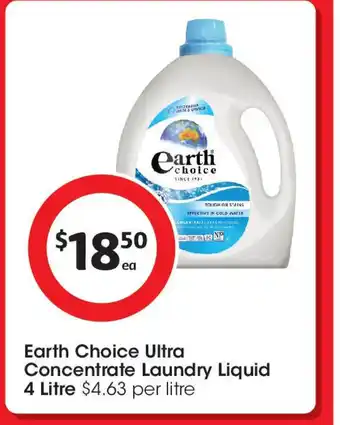 Coles Earth Choice Ultra Concentrate Laundry Liquid offer