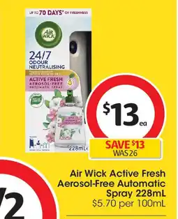 Coles Air wick active fresh aerosol-free automatic offer