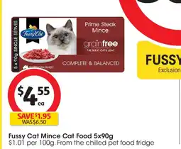 Coles Fussy Cat Mince Cat Food offer