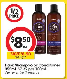 Coles Hask shampoo or conditioner offer