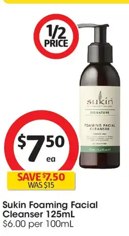 Coles Sukin foaming facial cleanser offer