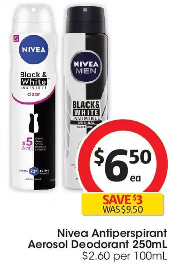 Coles Nivea antiperspirant aerosol deodorant offer