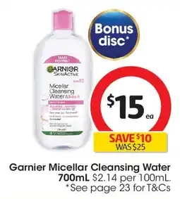 Coles Garnier micellar cleansing water offer