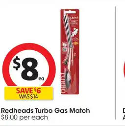 Coles Redheads turbo gas match offer