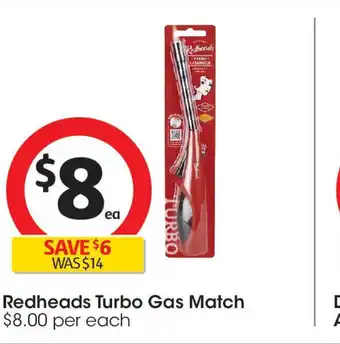 Coles Redheads turbo gas match offer