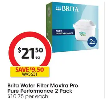 Coles Brita Water Filter Maxtra Pro Pure Performance offer