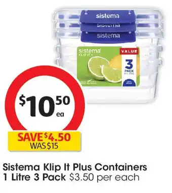 Coles Sistema klip it plus containers offer