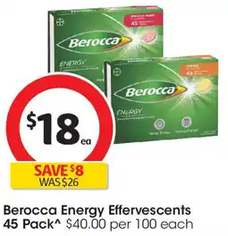 Coles Berocca energy effervescents offer