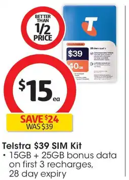 Coles Telstra $39 SIM Kit offer