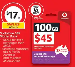 Coles Vodafone $45 Starter Pack offer