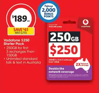 Coles Vodafone $250 starter pack offer