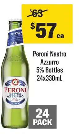 Coles Peroni nastro azzurro 5% bottles offer