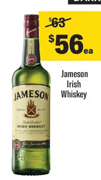 Coles Jameson irish whiskey offer